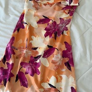 Floral maxi satin dress